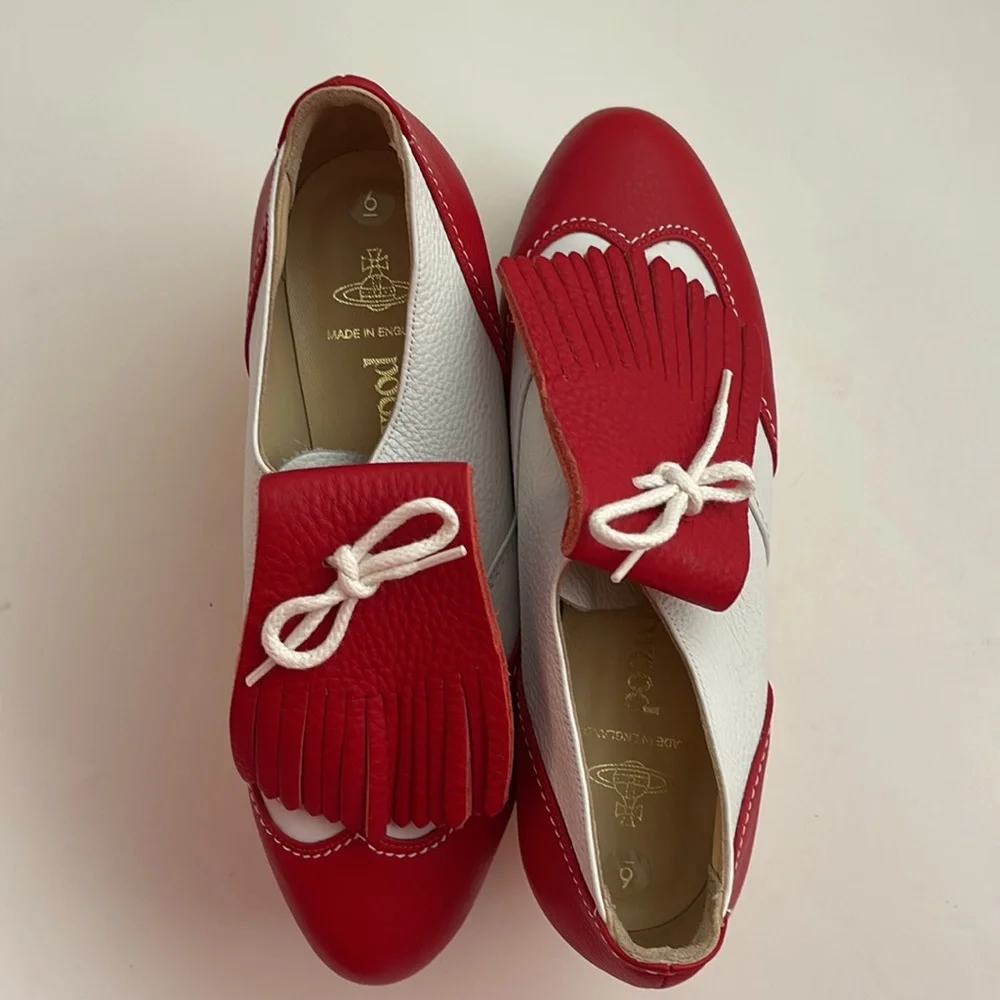 VIVIENNE WESTWOOD GOLD LABEL RED WHITE ROCKING HORSE GOLF SS09 NWT IT39 US8.5 - Picture 9 of 10